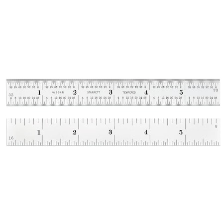 Starrett Steel Rule Spring-Tempered 6" 4R Grads 604R-6